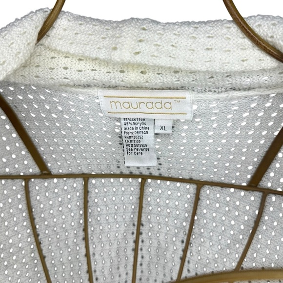 Vintage Maurada Knit Cardigan Sweater - White - Women’s Size XL - Picture 6 of 7